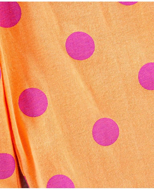 Babyhug 100% Cotton Cold Shoulder Jumpsuit Polka Dot Print - Peach