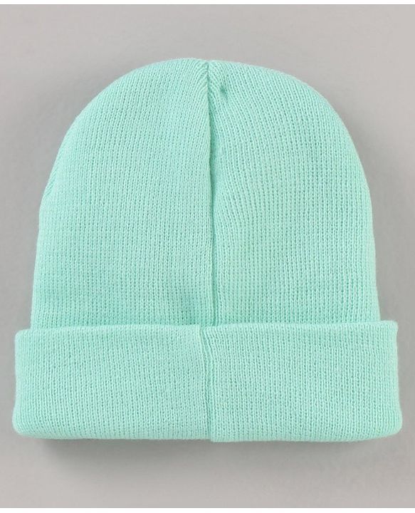 Babyhug Woollen Cap & Gloves Set Minnie Mouse Print Aqua - Diameter 10.5 cm
