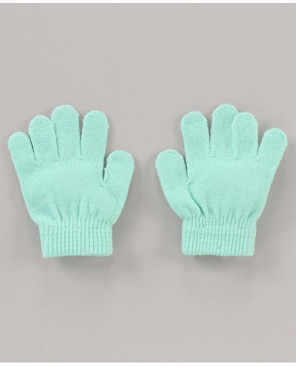 Babyhug Woollen Cap & Gloves Set Minnie Mouse Print Aqua - Diameter 10.5 cm