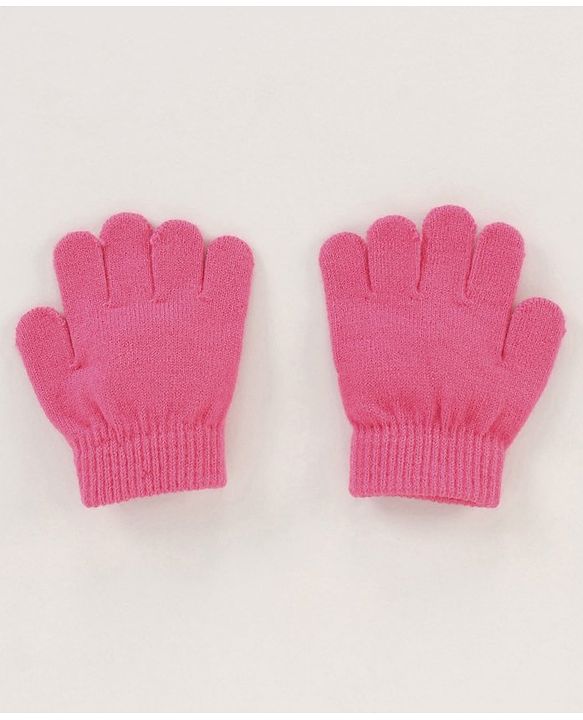 Babyhug Woollen Cap & Gloves Set With Pom Pom Detailing & Daisy Duck Print Pink - Diameter 10.5 cm