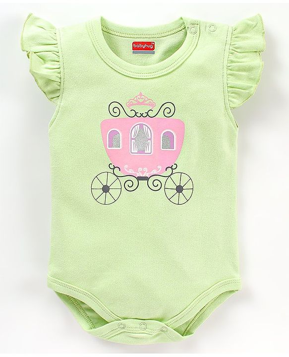Babyhug 100% Short Sleeves Carriage & Dot Printed Onesies Pack Of 3 - Multicolour