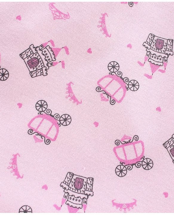 Babyhug 100% Short Sleeves Carriage & Dot Printed Onesies Pack Of 3 - Multicolour