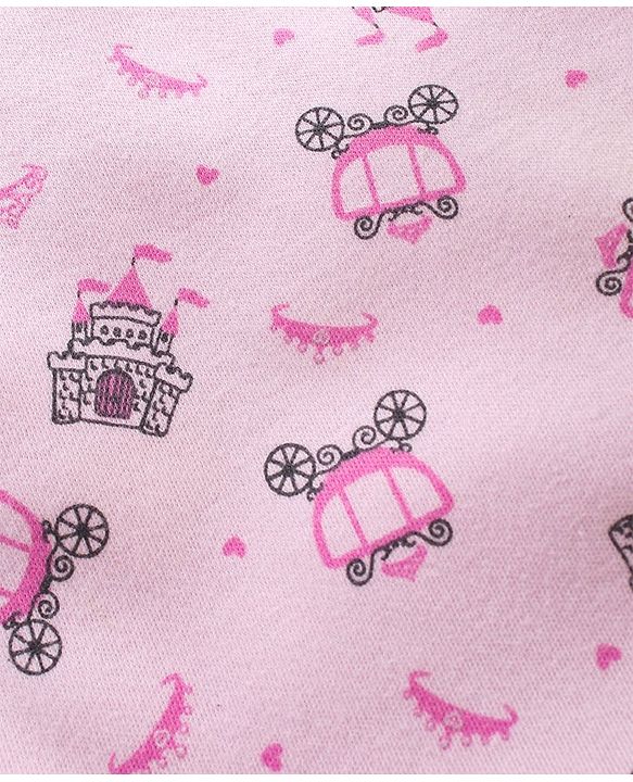 Babyhug 100% Short Sleeves Carriage & Dot Printed Onesies Pack Of 3 - Multicolour
