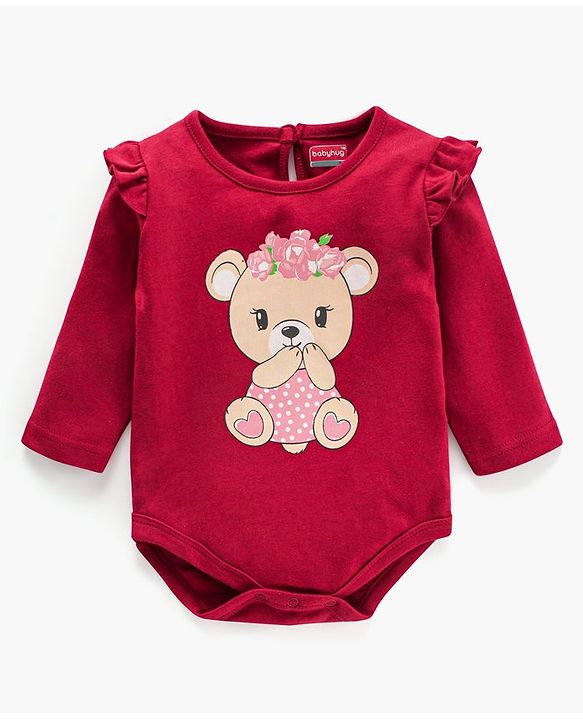 Babyhug 100% Cotton Knit Full Sleeves Onesie Pack of 3 Multi Print - Multicolour