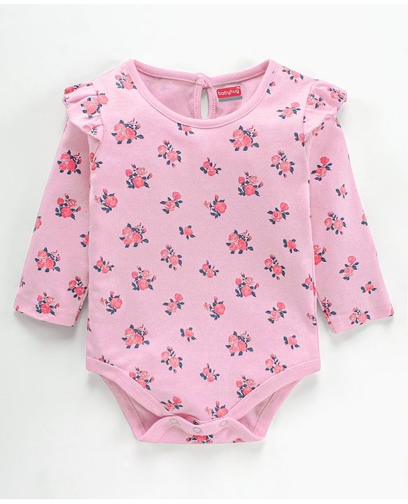 Babyhug 100% Cotton Knit Full Sleeves Onesie Pack of 3 Multi Print - Multicolour