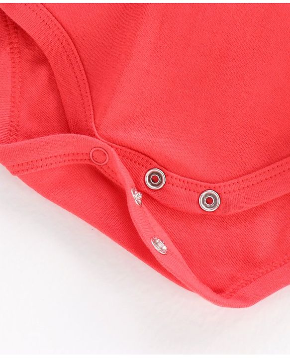 Babyhug 100% Cotton Full Sleeves Onesies - Red