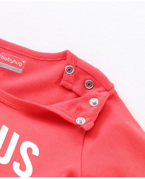 Babyhug 100% Cotton Full Sleeves Onesies - Red