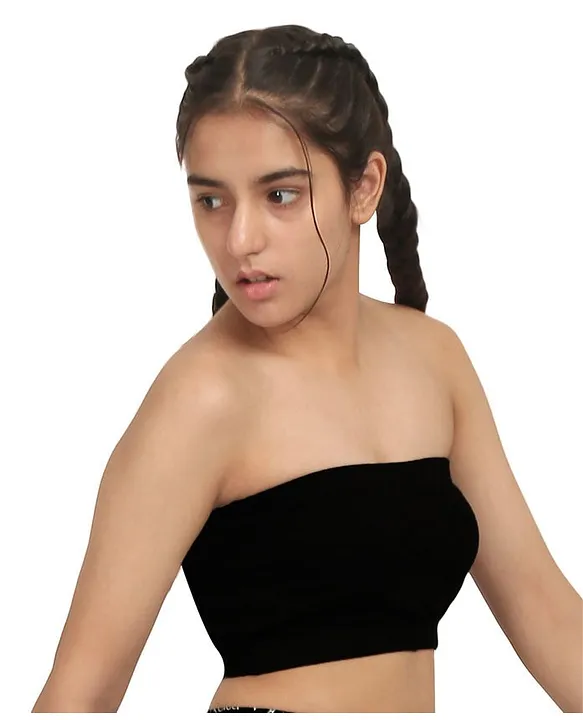 Buy Dchica Solid Tube Bra For Teen Girls Black for Girls (14