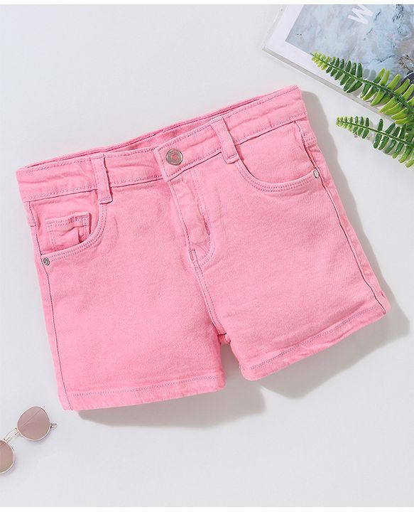 Babyhug Mid Thigh Shorts Solid Color - Pink