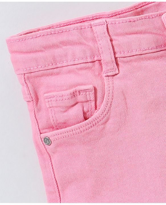 Babyhug Mid Thigh Shorts Solid Color - Pink
