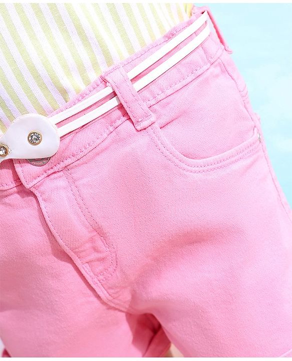 Babyhug Mid Thigh Shorts Solid Color - Pink