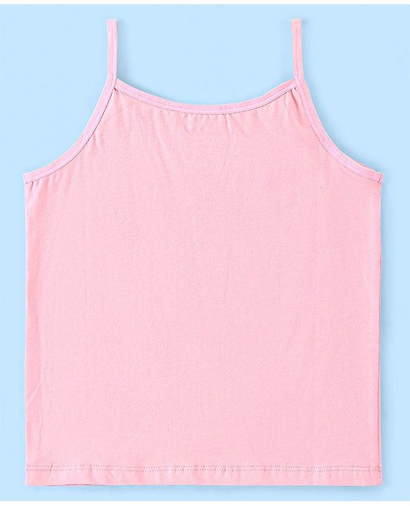 Pine Kids Cotton Stretchable Printed Singlet Slip with Antimicrobial and Bio Wash  Pack of 3 - Light Pink & Purple
