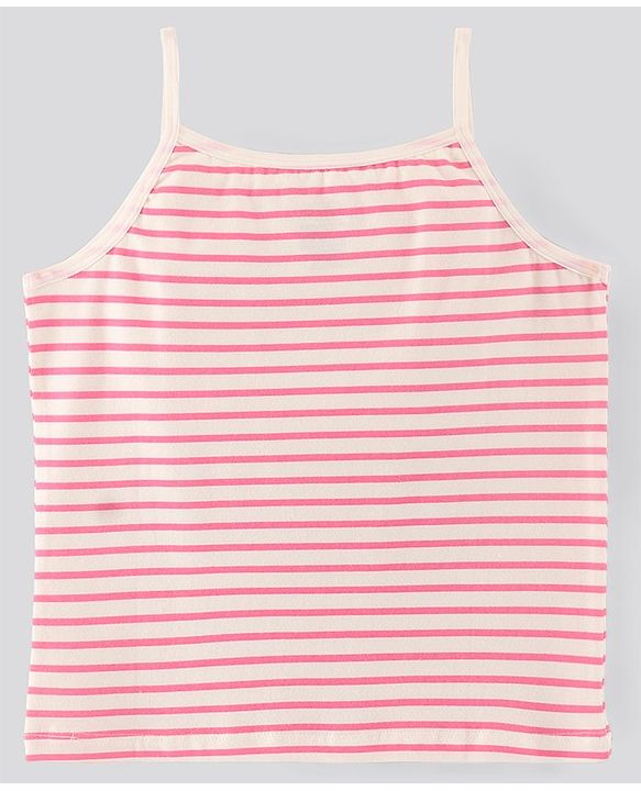 Pine kids Sleeveless Anti Microbial Bio Washed Slips Stripes & Butterfly Print Pack of 3- Multicolor