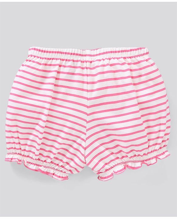 Pine Kids Cotton Printed Anti Bacterial And Bio Wash Bloomers Stripes Design Pack Of 3 - Multicolour