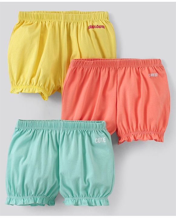 Pine Kids Anti Microbial & Biowashed Bloomers Pack of 3 - Multicolor