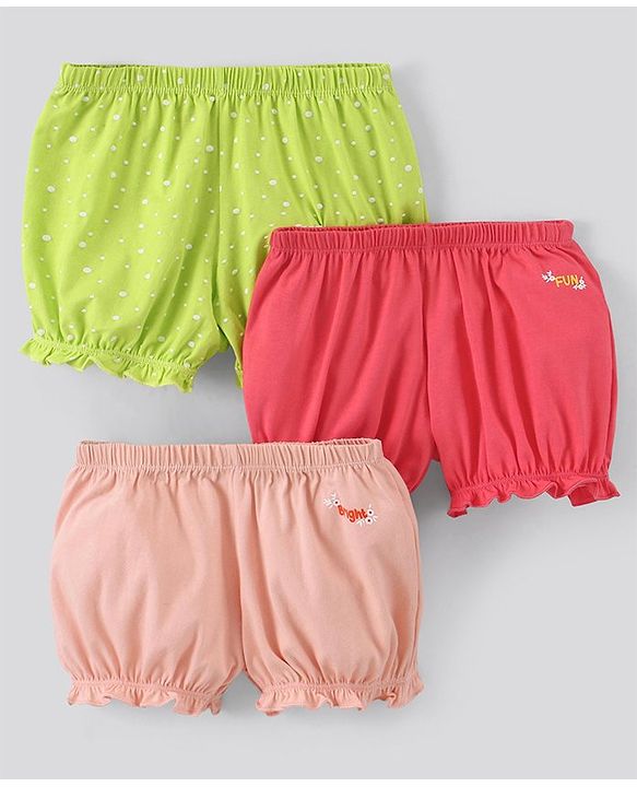 Pine Kids Anti Microbial & Biowashed Bloomers Pack of 3 - Multicolor
