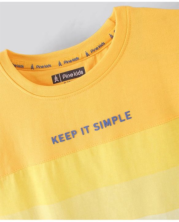 Pine Kids Cotton Full Sleeves Biowashed Night Suit Ombre Print - Yellow