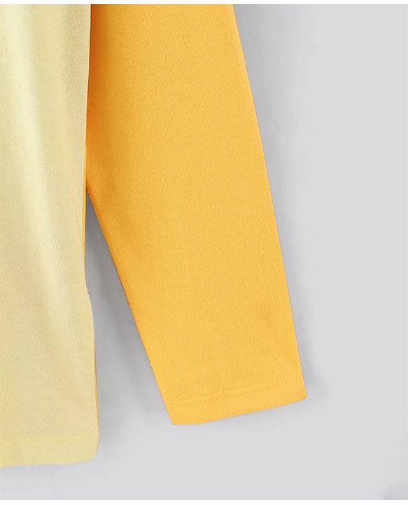 Pine Kids Cotton Full Sleeves Biowashed Night Suit Ombre Print - Yellow