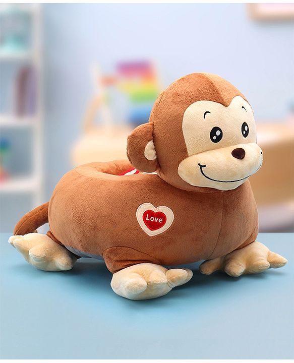 Babyhug Monkey Shaped Sofa Chair Seat - Dark Brown - L 52 x B 50 x H 46 cm Brown