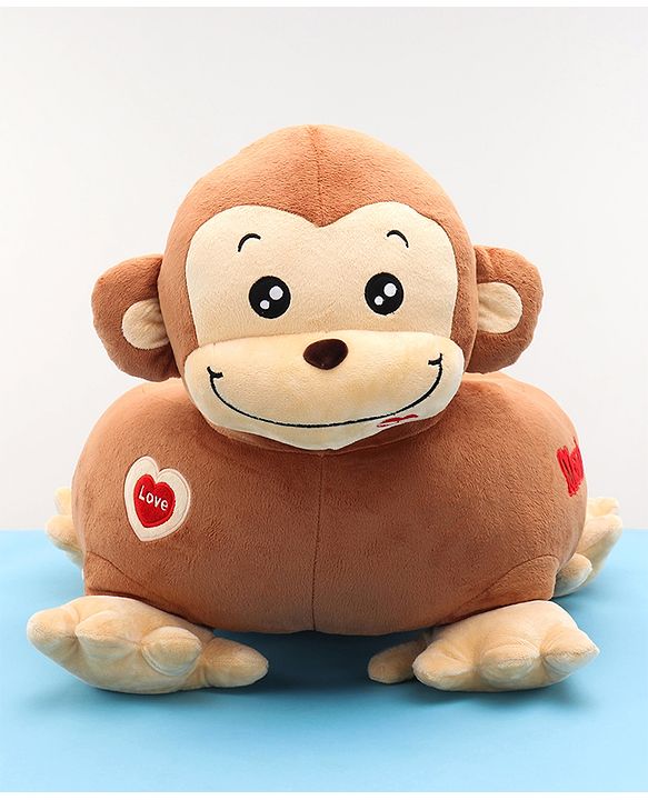 Babyhug Monkey Shaped Sofa Chair Seat - Dark Brown - L 52 x B 50 x H 46 cm Brown