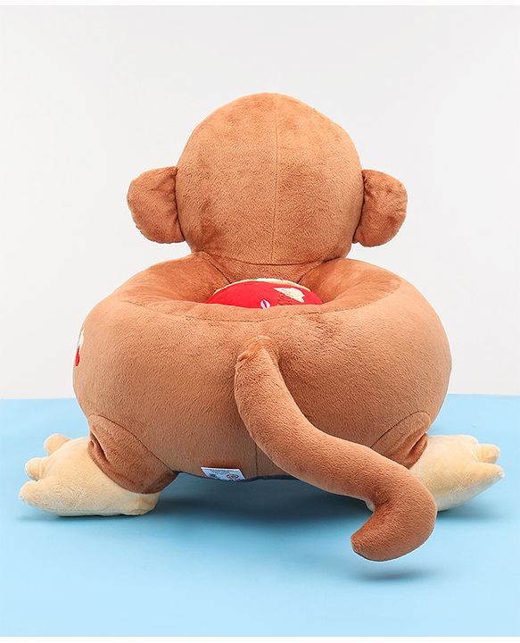 Babyhug Monkey Shaped Sofa Chair Seat - Dark Brown - L 52 x B 50 x H 46 cm Brown