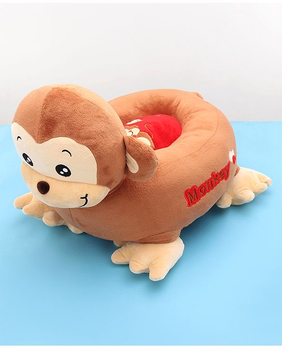 Babyhug Monkey Shaped Sofa Chair Seat - Dark Brown - L 52 x B 50 x H 46 cm Brown