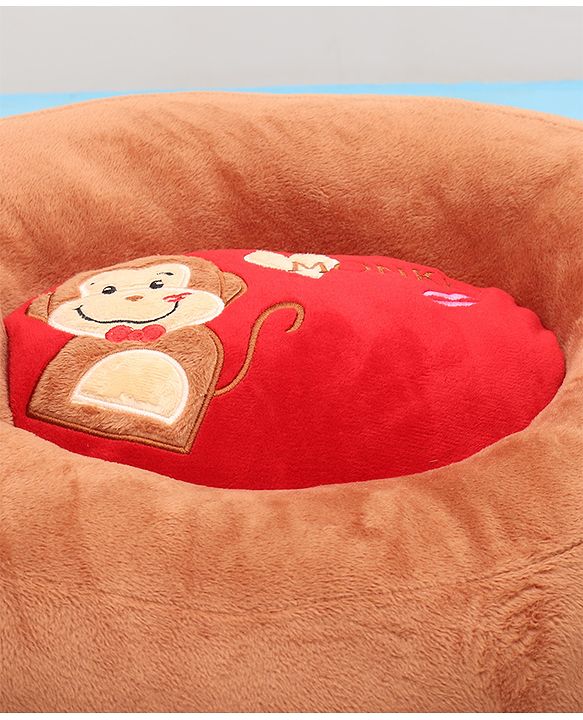 Babyhug Monkey Shaped Sofa Chair Seat - Dark Brown - L 52 x B 50 x H 46 cm Brown
