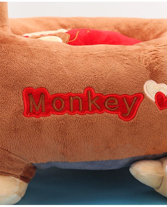 Babyhug Monkey Shaped Sofa Chair Seat - Dark Brown - L 52 x B 50 x H 46 cm Brown