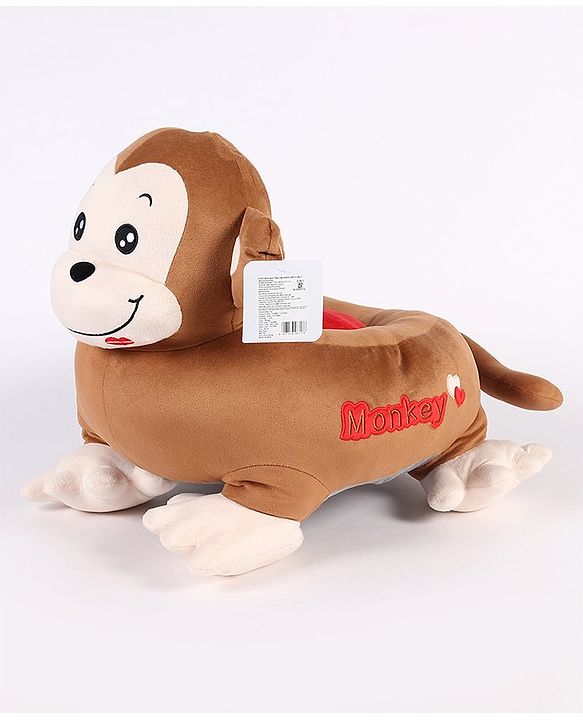 Babyhug Monkey Shaped Sofa Chair Seat - Dark Brown - L 52 x B 50 x H 46 cm Brown