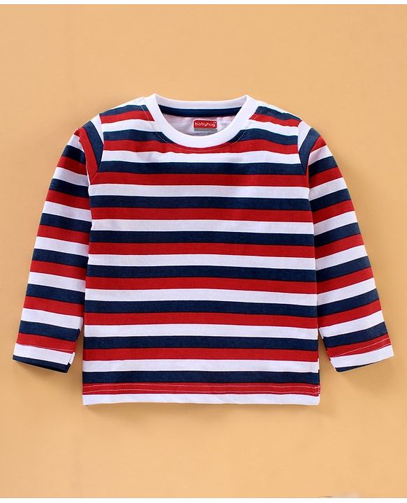 Babyhug Cotton Knit Full Sleeves T-Shirts Multi Print & Stripes Pack of 3 - Multicolour