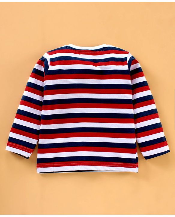 Babyhug Cotton Knit Full Sleeves T-Shirts Multi Print & Stripes Pack of 3 - Multicolour