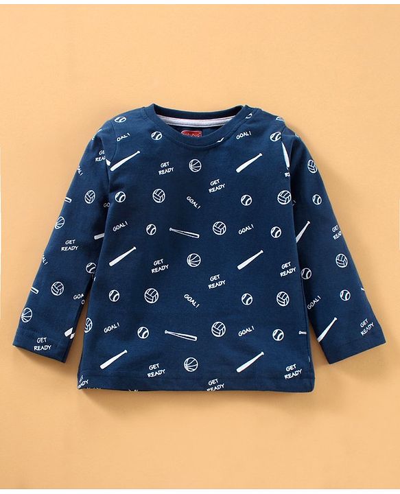 Babyhug Cotton Knit Full Sleeves T-Shirts Multi Print & Stripes Pack of 3 - Multicolour