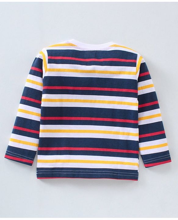 Babyhug Cotton Knit Full Sleeves T-Shirts Stripes & Text Print Pack of 3 - Multicolour