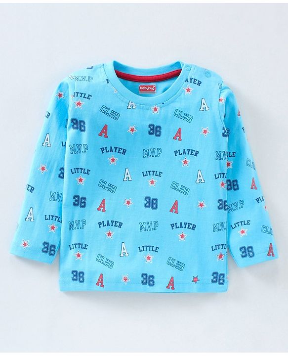 Babyhug Cotton Knit Full Sleeves T-Shirts Stripes & Text Print Pack of 3 - Multicolour