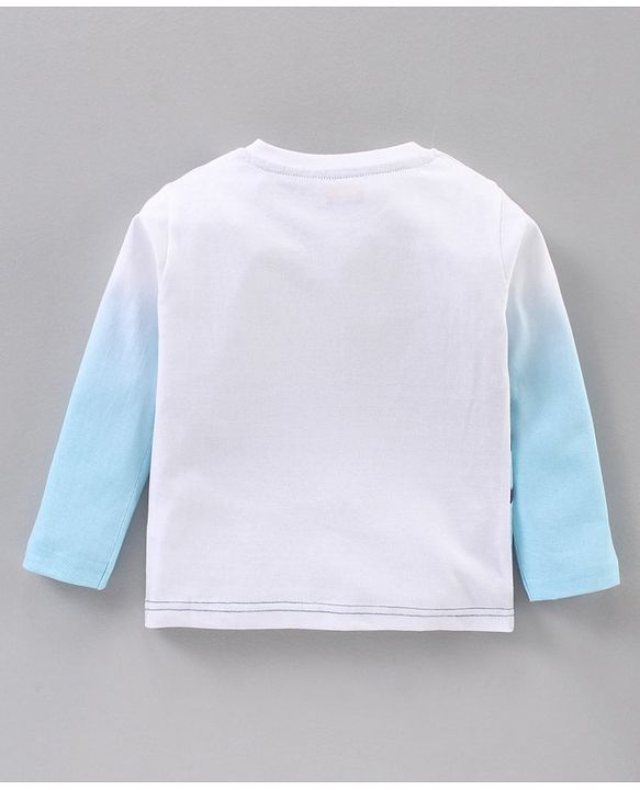 Babyhug Full Sleeves Tee Animal Print - Light Blue