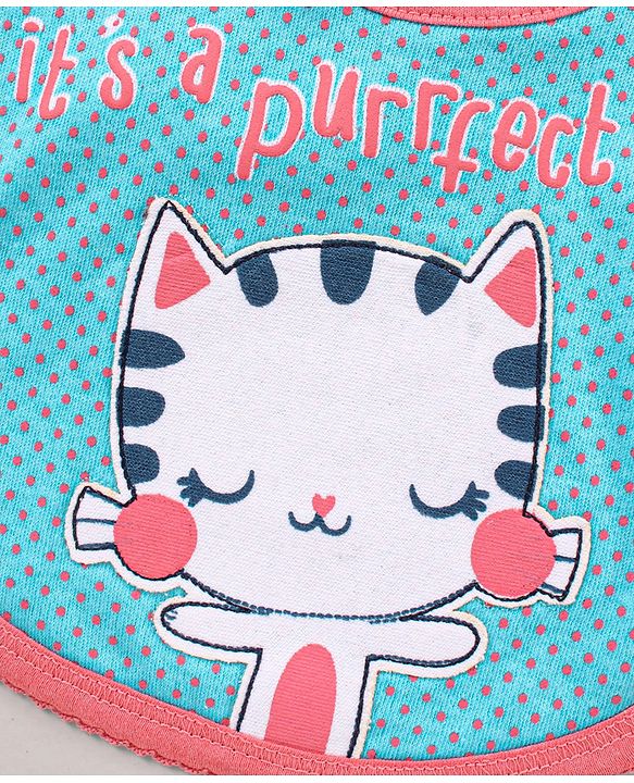 Babyhug Bib Kitty Patch - Blue Pink