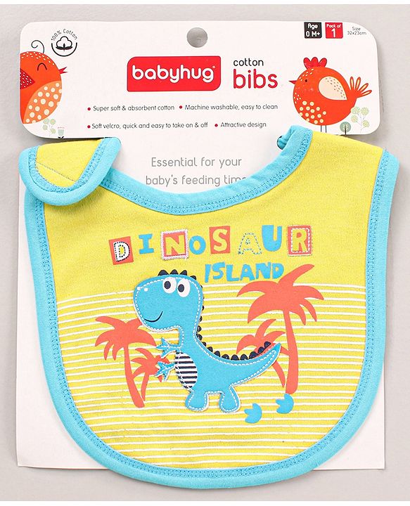 Babyhug Bib Dino Patch - Yellow