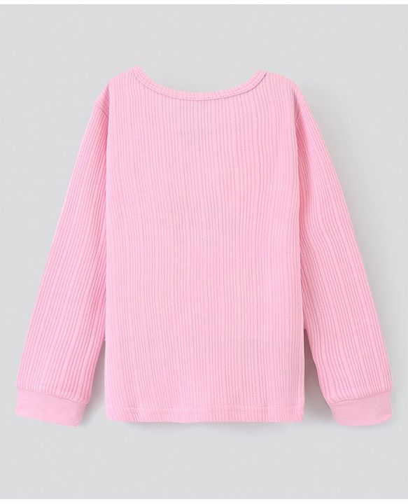 Pine Kids Full Sleeves Bio Washed Thermal Vest - Pink