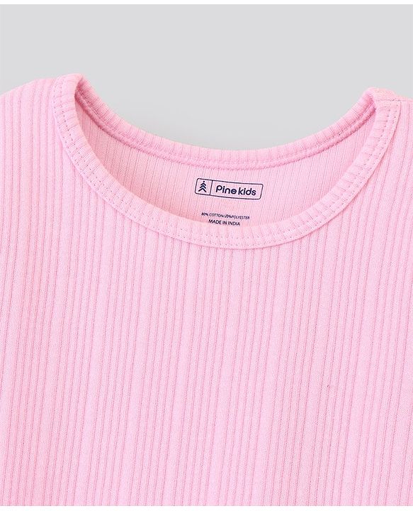 Pine Kids Full Sleeves Bio Washed Thermal Vest - Pink