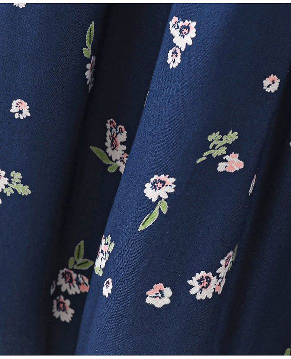 Pine Kids Half Sleeves All Over Printed Frock - Navy Blue
