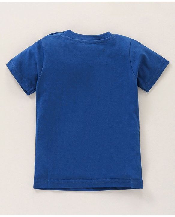 Babyhug Cotton Knit Half Sleeves T-Shirt Bunny Print - Navy