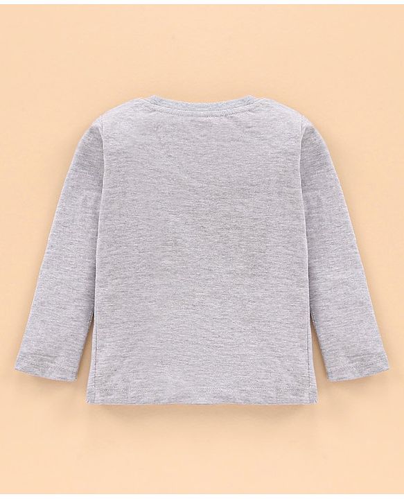 Babyhug Full Sleeves T-Shirt Penguins Print - Grey