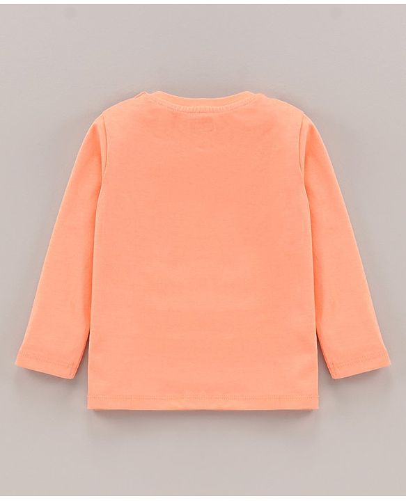 Babyhug Full Sleeves T-Shirt Graphicprint - Peach