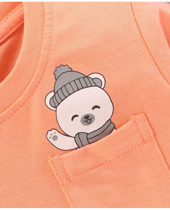 Babyhug Full Sleeves T-Shirt Graphicprint - Peach