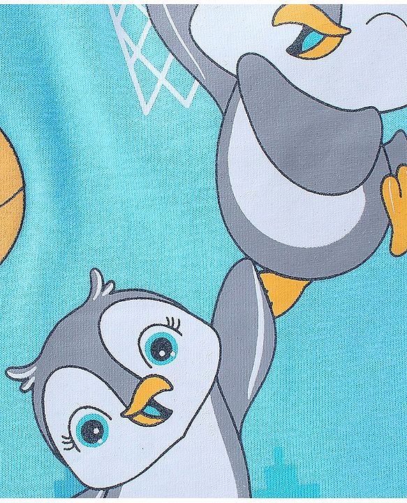 Babyhug Cotton Knit Full Sleeves T-Shirt birds Print - Sky Blue