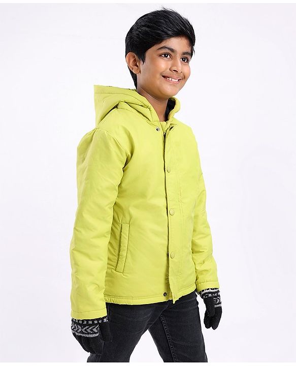 Pine Kids Full Sleeves Solid Winter Wear Light Padded Hoodie Jacket