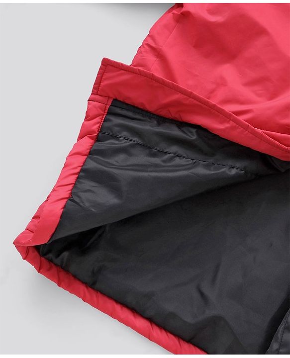 Pine Kids Quilted Full Sleeves Light Winter Hooded Jacket - Red
