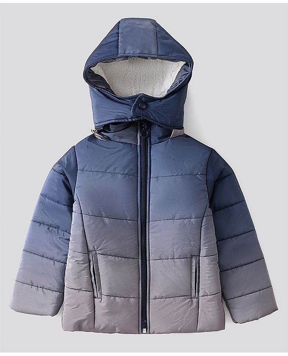Pine Kids Knit Full Sleeves Ombre Printed Detachable Hooded Jacket - Mutlicolour