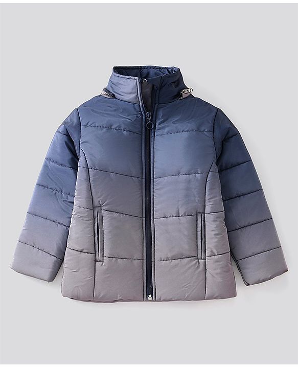 Pine Kids Knit Full Sleeves Ombre Printed Detachable Hooded Jacket - Mutlicolour