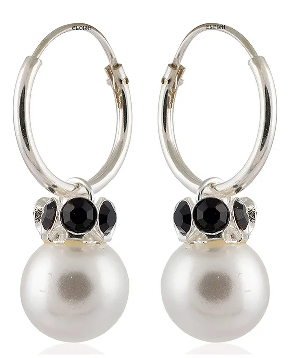 Dazzling Black and White Diamond Hoop Earrings | Kranich's Inc